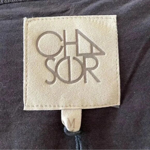 NWT Chaser V NECK TULIP BACK PULLOVER Union Black Long Sleeves Women’s Blouse M - Picture 2 of 11